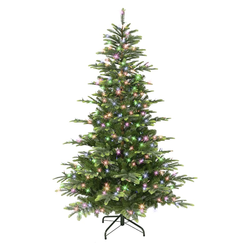 Pre-lit Medium Aspen Fir Artificial Christmas Tree - 7.5’ - LED Lights - 7.5 Foot