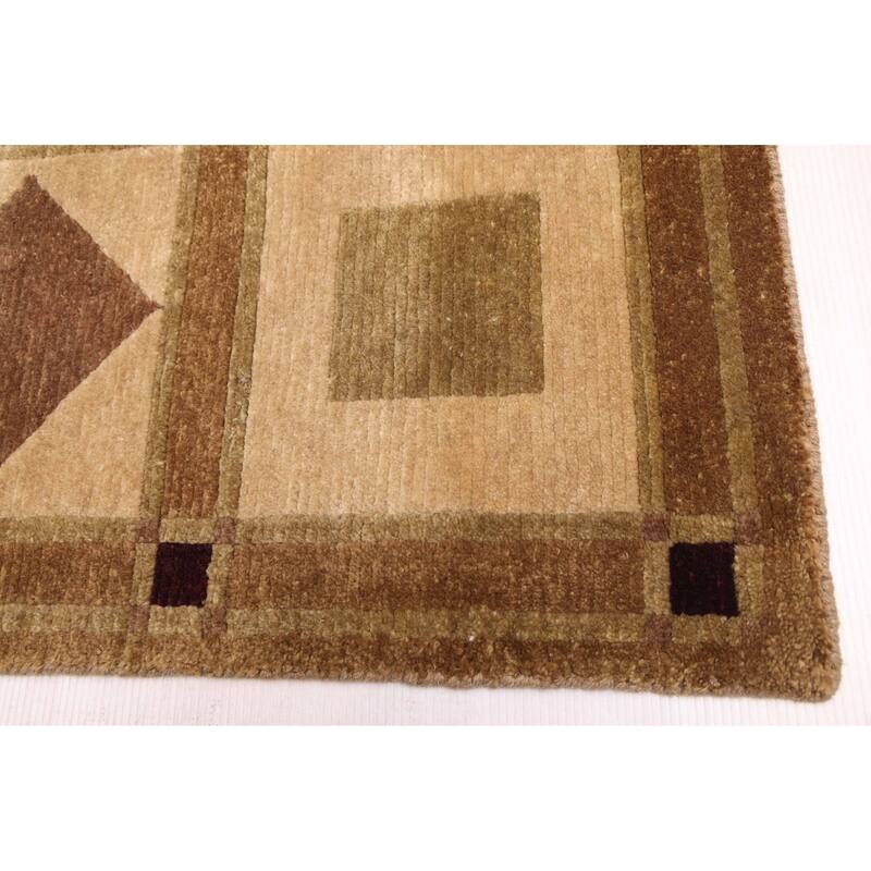 ECARPETGALLERY Hand-knotted Opulence Beige Wool Rug - 5'11 x 8'6