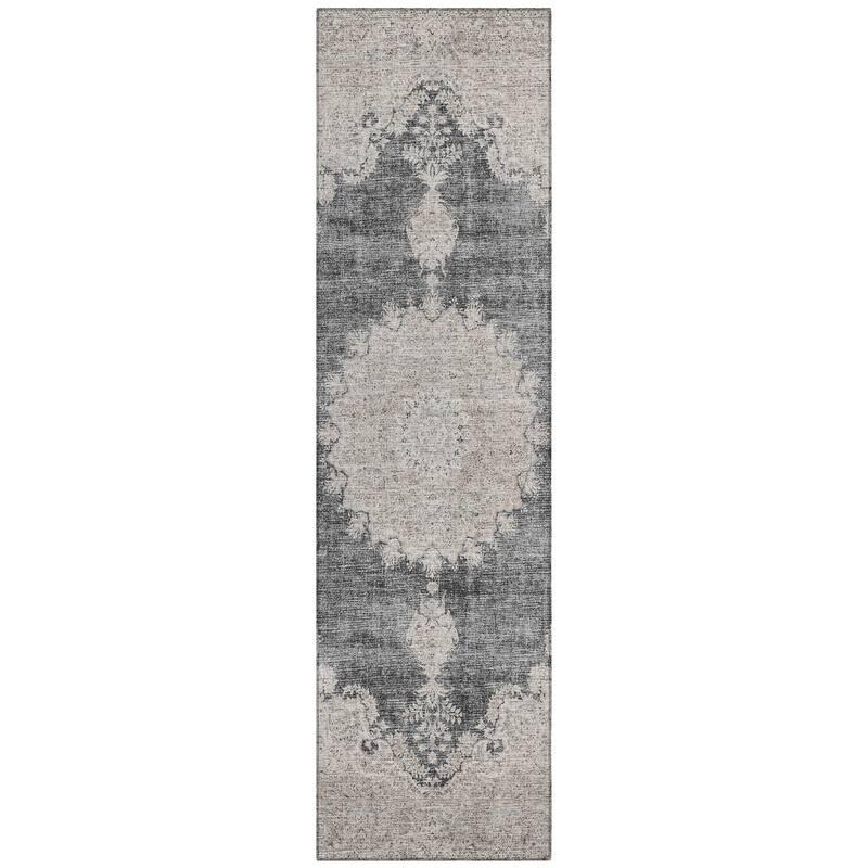 Machine Washable Indoor/ Outdoor Vintage Traditional Chantille Rug