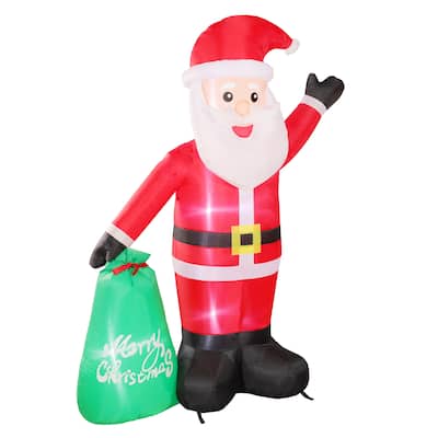 Puleo International 6 ft. Lighted Blow-Up Inflatable Santa Clause