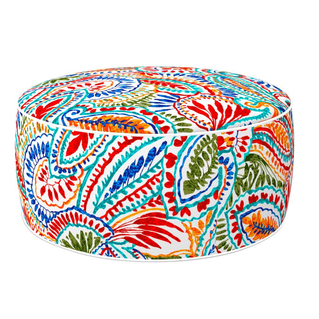 Edie At Home Outdoor Inflatable Ottoman, Paisley