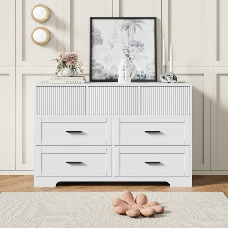 7 Drawer Large Drawers Furniture Storage Cabinet Bedroom - White