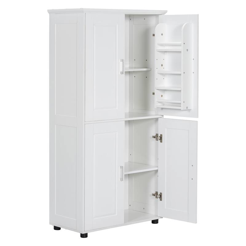 GDFStudio - Harper Spacious Tall Freestanding Storage Cabinet with Adjustable Shelves - Floor Storage Cabinet