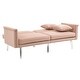 preview thumbnail 51 of 115, Velvet Loveseat Sofa Bed with 2 Pillows, Mid Century 2-Seat Couches Convertible Sofa Bed for Living Room, Bedroom,Office