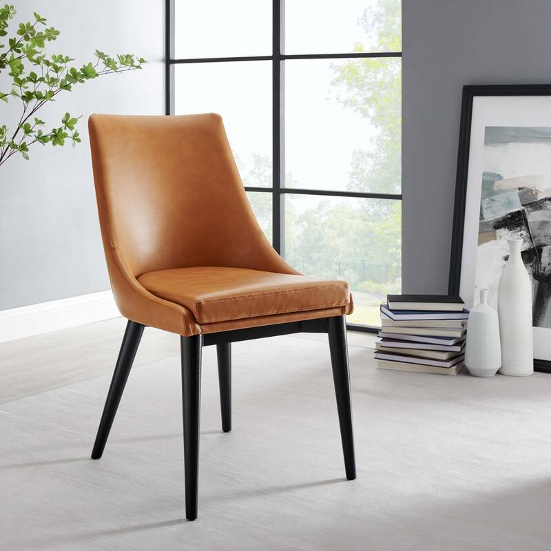 Viscount Vegan Leather Dining Chair - Tan