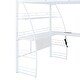 preview thumbnail 12 of 10, White Curved Guardrail Loft Storage Beds w/ Shelves & L-Shaped Desk, Full Platform Bed w/ USB Ports, Sockets, Wireless Charging