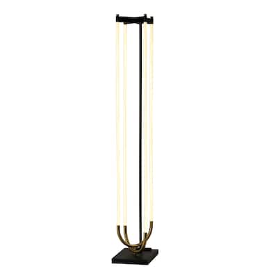 Artcraft Cascata Integrated LED Floor Lamp - Black with Brushed Brass Finish
