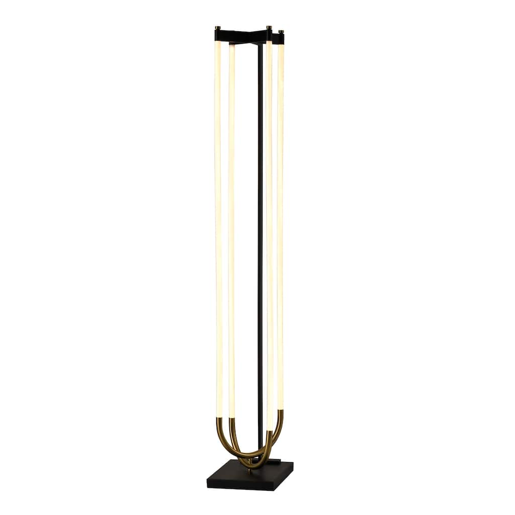 Artcraft Cascata - Integrated LED Floor Lamp - Black with Brushed Brass Finish