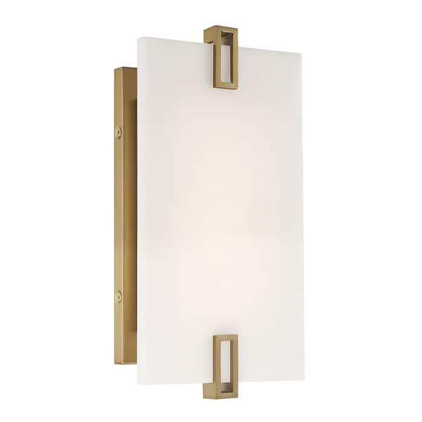 slide 2 of 6, Minka Lavery 924-L Aizen 12" Tall LED Wall Sconce with Faux Alabaster
