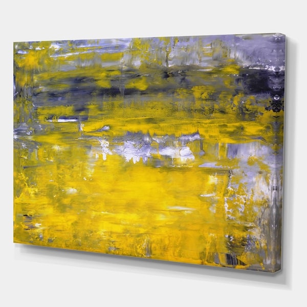 Shop Designart Grey And Yellow Abstract Art Painting Modern Canvas Wall Art Overstock 29924607