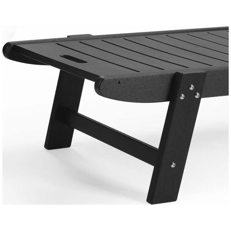 Brighton Outdoor Poly Reclining Chaise Lounge with Wheels & Cup Holder