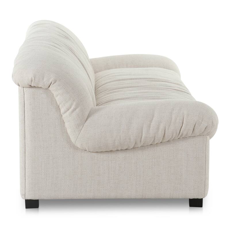 NADAAL STUDIOS Zarek Sofa, Oversized Form with Textured Upholstery and Feather Blend Fill, Flecked Oat