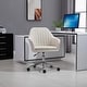 preview thumbnail 10 of 16, Vinsetto Office Computer Chair Mid-Back Task Chair with Tub Shape Design, Lined Pattern Back and Swivel Wheels for Living Room Beige