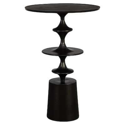 Uttermost Flight Textured Black Accent Table - 16"W x 24"H x 16"D