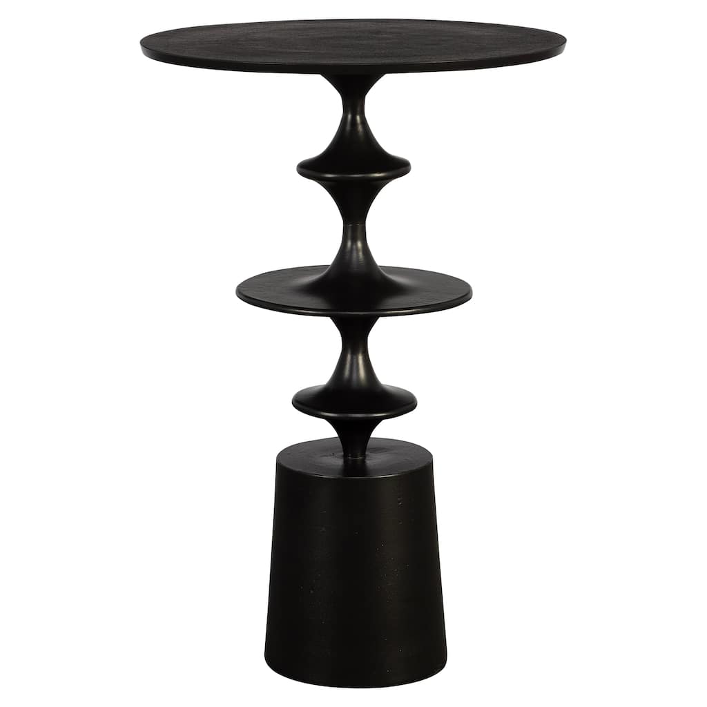 Uttermost Flight Textured Black Accent Table - 16"W x 24"H x 16"D