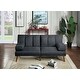Elegant Modern Polyfiber Sofa Living Room Lounge Furniture Convertible ...