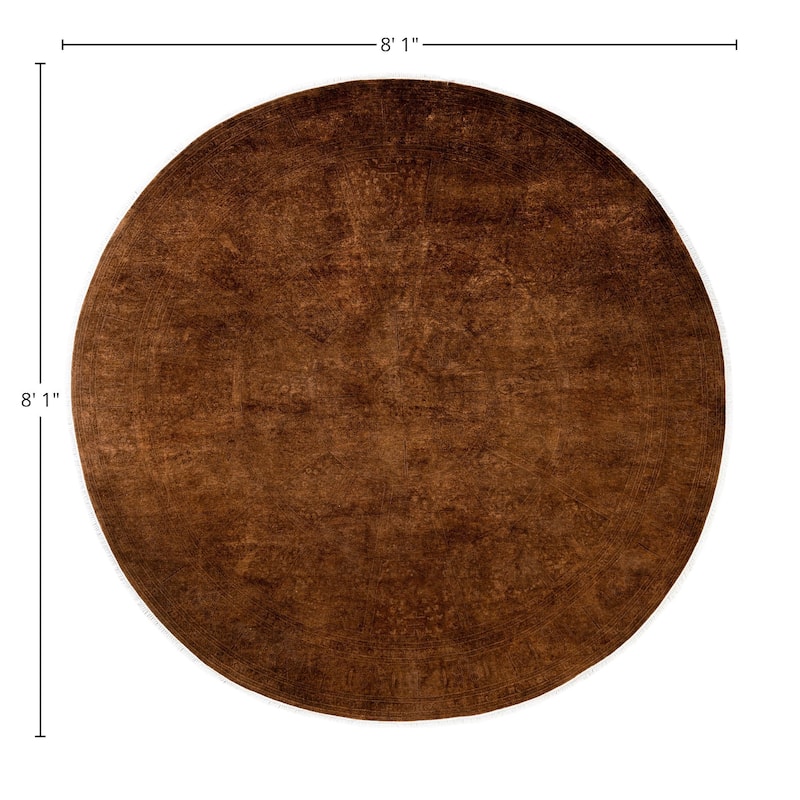 Overdyed One-of-a-Kind Hand-Knotted Area Rug - Brown - 8' 1" x 8' 1"