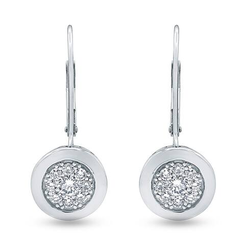 2/3 Carat Bezel Set Sterling Silver Drop Dangle Earring In Lab Grown Diamonds (Diamond Quality I SI1) by Grown Brilliance