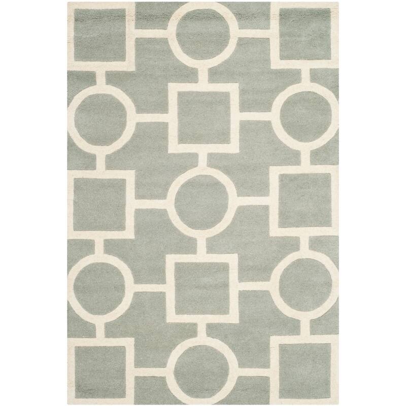 SAFAVIEH Handmade Chatham Alkinoi Modern Moroccan Wool Rug - 3' x 5' - Grey/Ivory