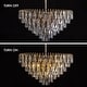 preview thumbnail 7 of 12, 32" Grey Modern Crystal Chandelier Round Crystals Chandeliers 8-Tier Crystal Pendant Light 9-Light for Dining Room Living Room