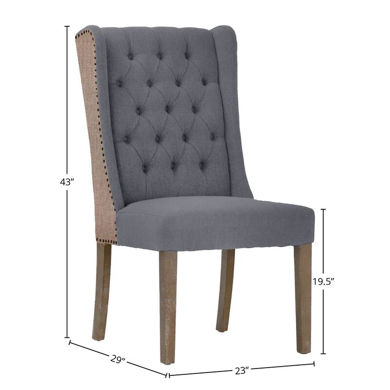 Abel Two-Toned Performance Linen Wingback Dining Chair