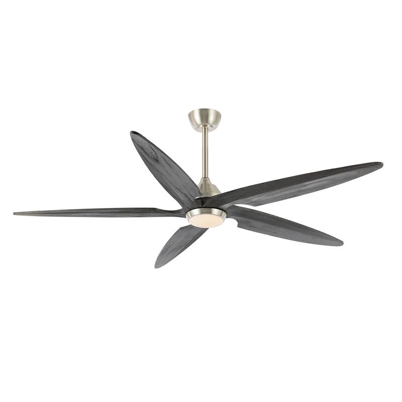 GetLedel 64" Solid Wood 5-Blade Dimmable LED Ceiling Fan with Remote and Light