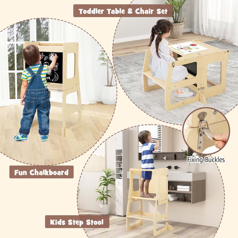 Costway 7-in-1 Toddler Climbing Toy Set with Reversible Ramp - See Details