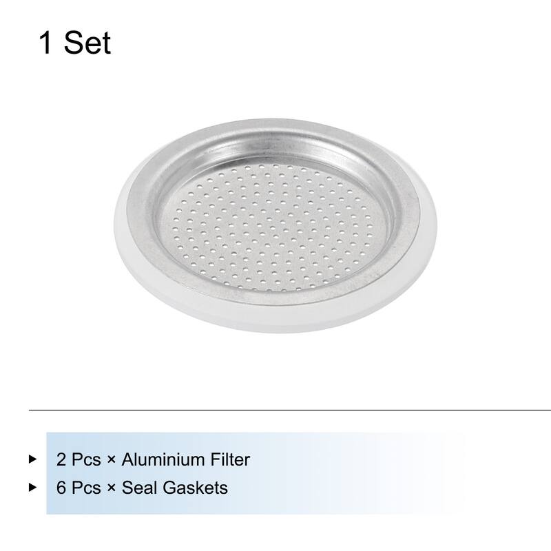 Aluminium Filter Replacement 46x36x4mm for 1-Cup Use Mocha Coffee Maker Pot - Silver