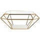 preview thumbnail 2 of 5, SAFAVIEH Couture Abena Geometric Gold Coffee Table - 47.3" W x 23.5" L x 30.8" H