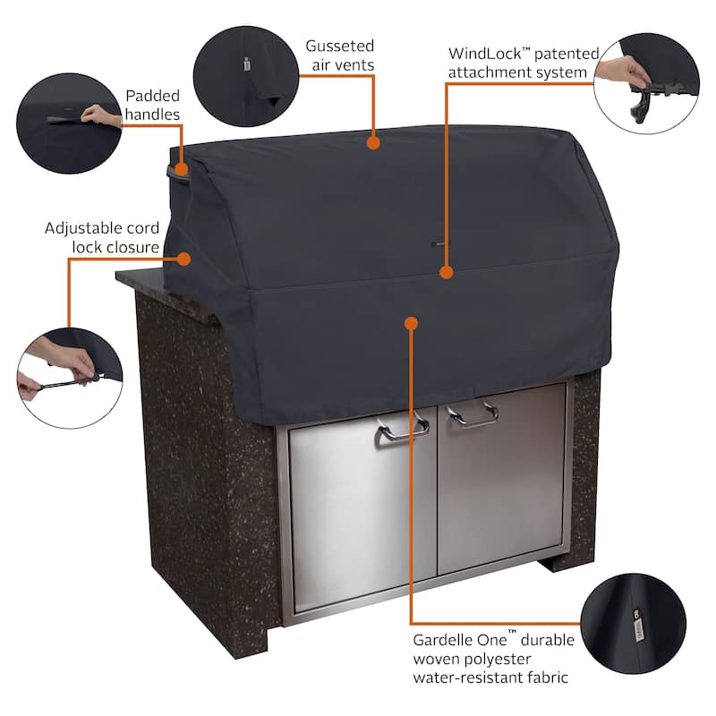 Classic Accessories Ravenna Water-Resistant 37 Inch Built-In BBQ Grill Top Cover