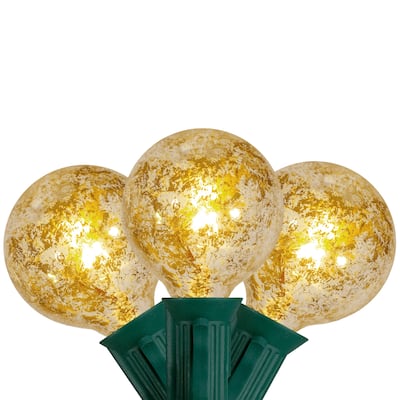 10ct Clear Mercury Glass G50 Globe Christmas Light Set 9ft Green Wire