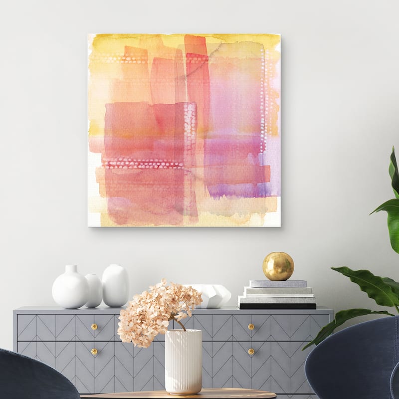 Pink Water Lines by Nikki Chu Canvas Art Print