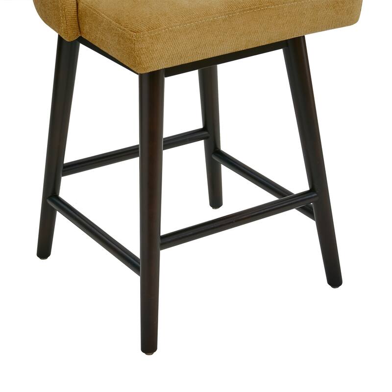 Spruce & Spring Hazel Upholstered Counter Height Swivel Barstool with Back