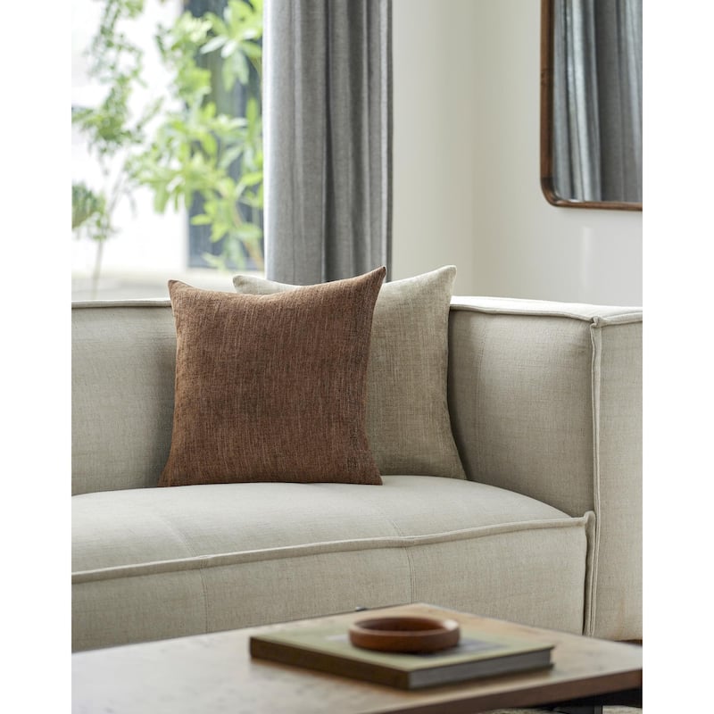 Livabliss Puako Modern Accent Pillow - Dark Brown - 22 x 22
