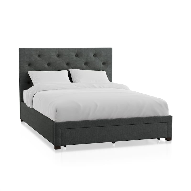 Furniture of America Malaer Modern Button Tufted 1-drawer Platform Bed