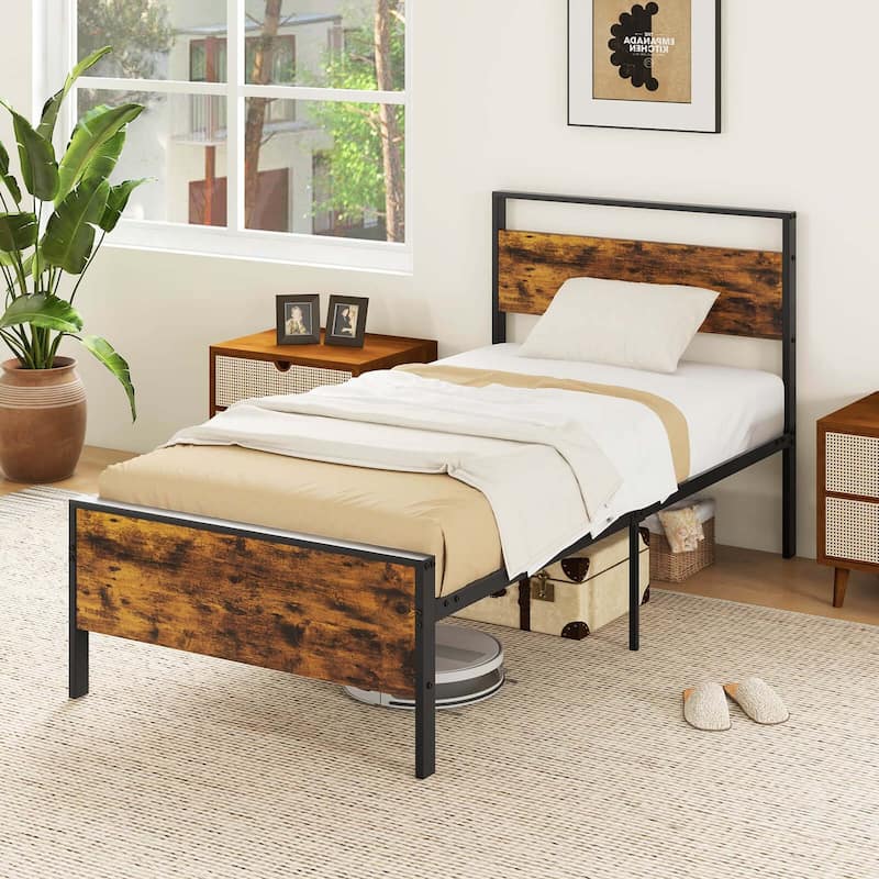 Costway Twin/Full/Queen/King Size Bed Frame with Wooden Headboard and