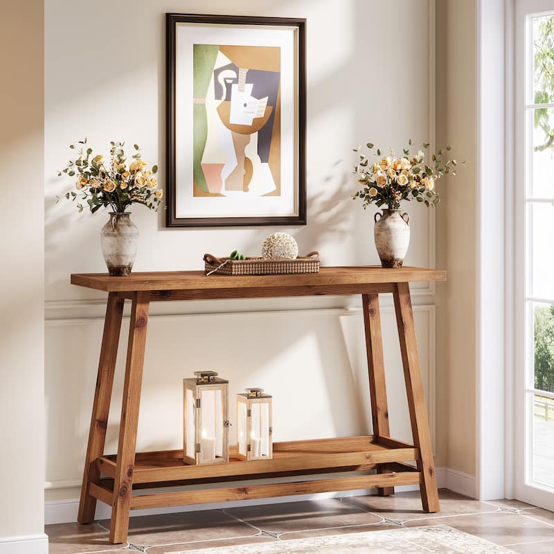 Farmhouse Solid Wood Console Sofa Table for Living Room Entryway