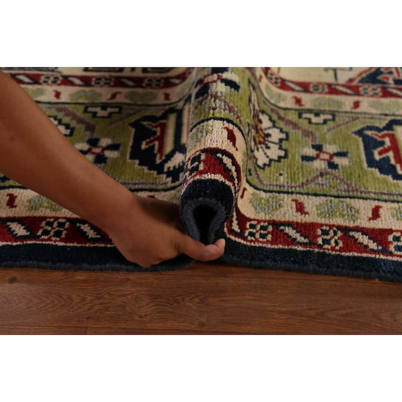 Dark Navy Blue Heriz Serapi Oriental Large Rug Handmade Wool Carpet - 9'8"x 13'10"