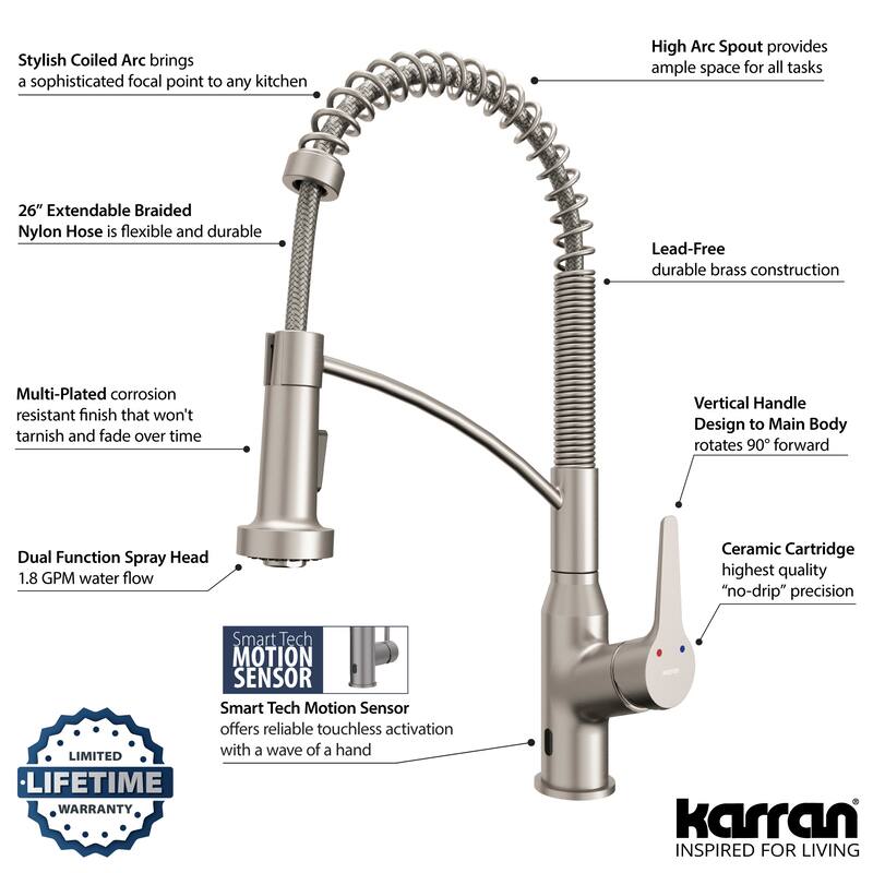 Karran Scottsdale Touchless Single-Handle Pull-Down Sprayer Kitchen Faucet