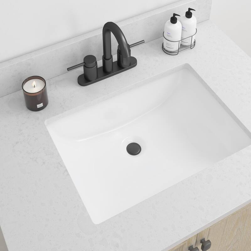 CRAFT + MAIN QZ31224R 31" Quartz Vanity Top with Backsplash and