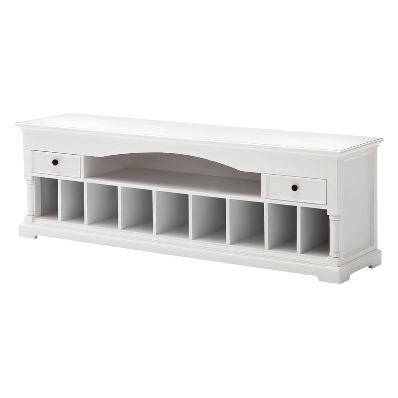 HomeRoots 71" Classic White And White Solid Console Table With Storage - 70.87