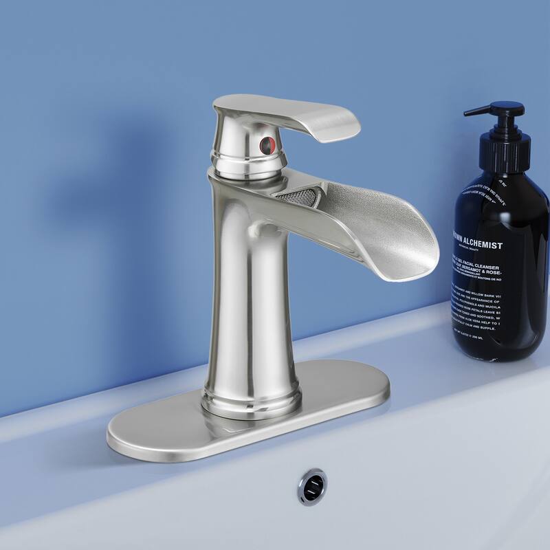 Topcraft Single Handle Waterfall Bathroom Faucet with Baseplate