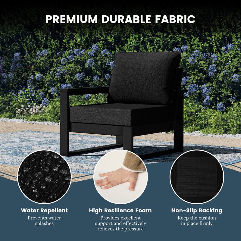 Endless Outdoor Patio Love Seat with Black Frame