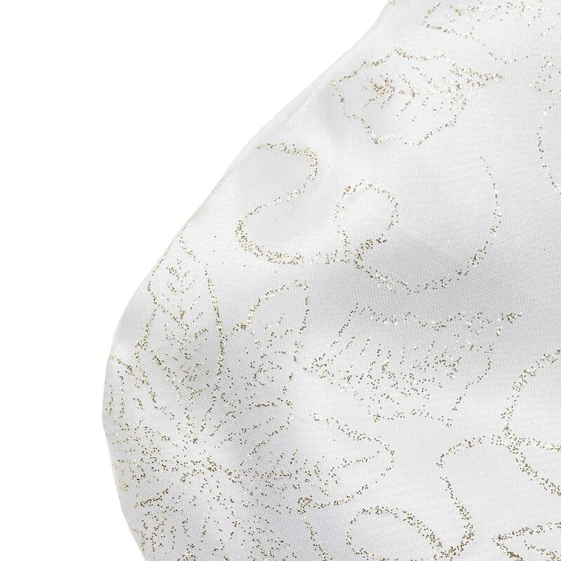 20.5" White and Gold Glitter Poinsettia Christmas Stocking