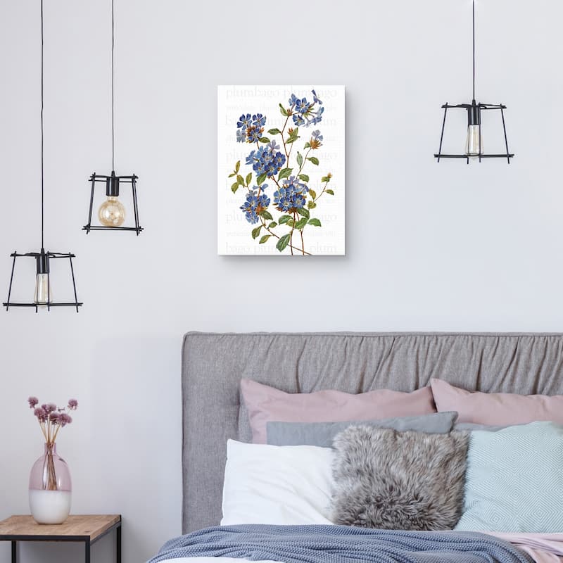 Chinese Plumbago Text Canvas Art Print