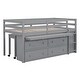 preview thumbnail 5 of 10, Twin Size Loft Bed with Retractable Writing Desk and 4 Drawers, Wooden Loft Bed with Lateral Portable Desk and Shelves