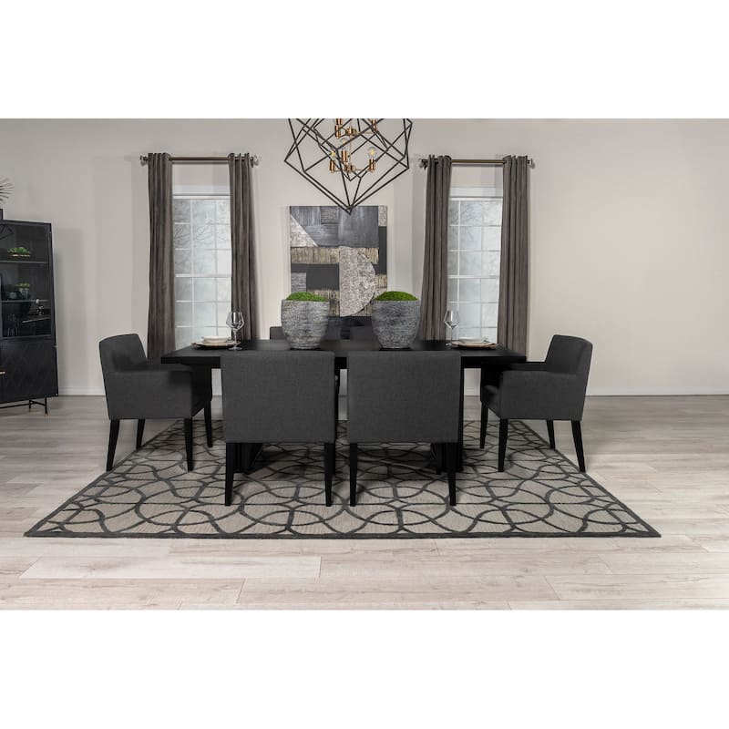 Catherine Black Rectangular Dining Table Set