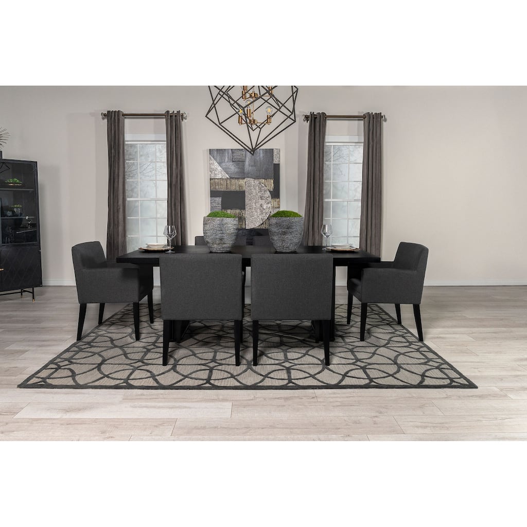 Catherine Black Rectangular Dining Table Set