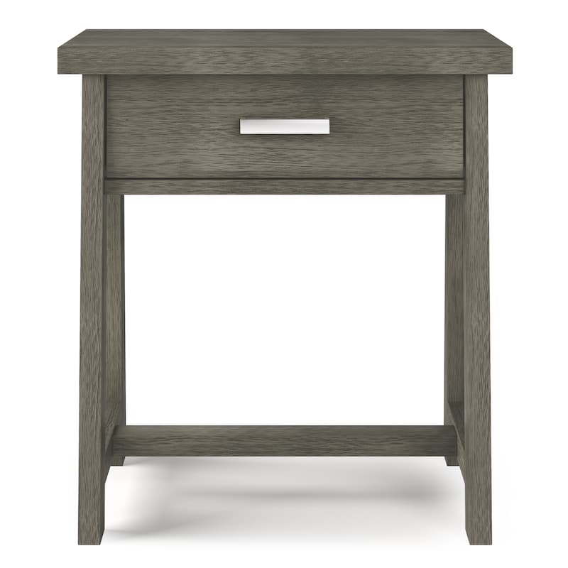 WYNDENHALL Hawkins SOLID WOOD 24 inch Wide Modern Industrial Bedside Nightstand Table