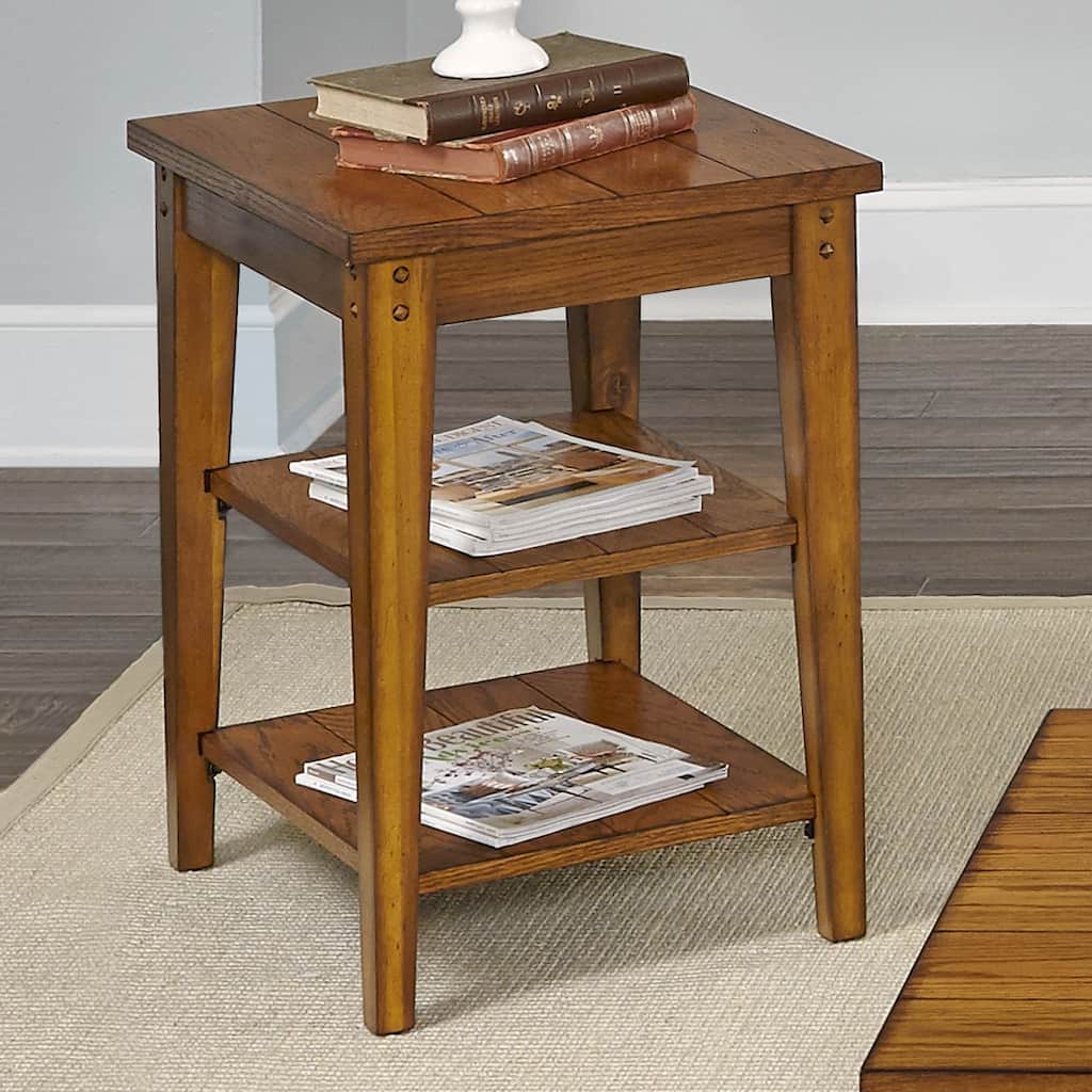 Lake House Oak Tiered Table
